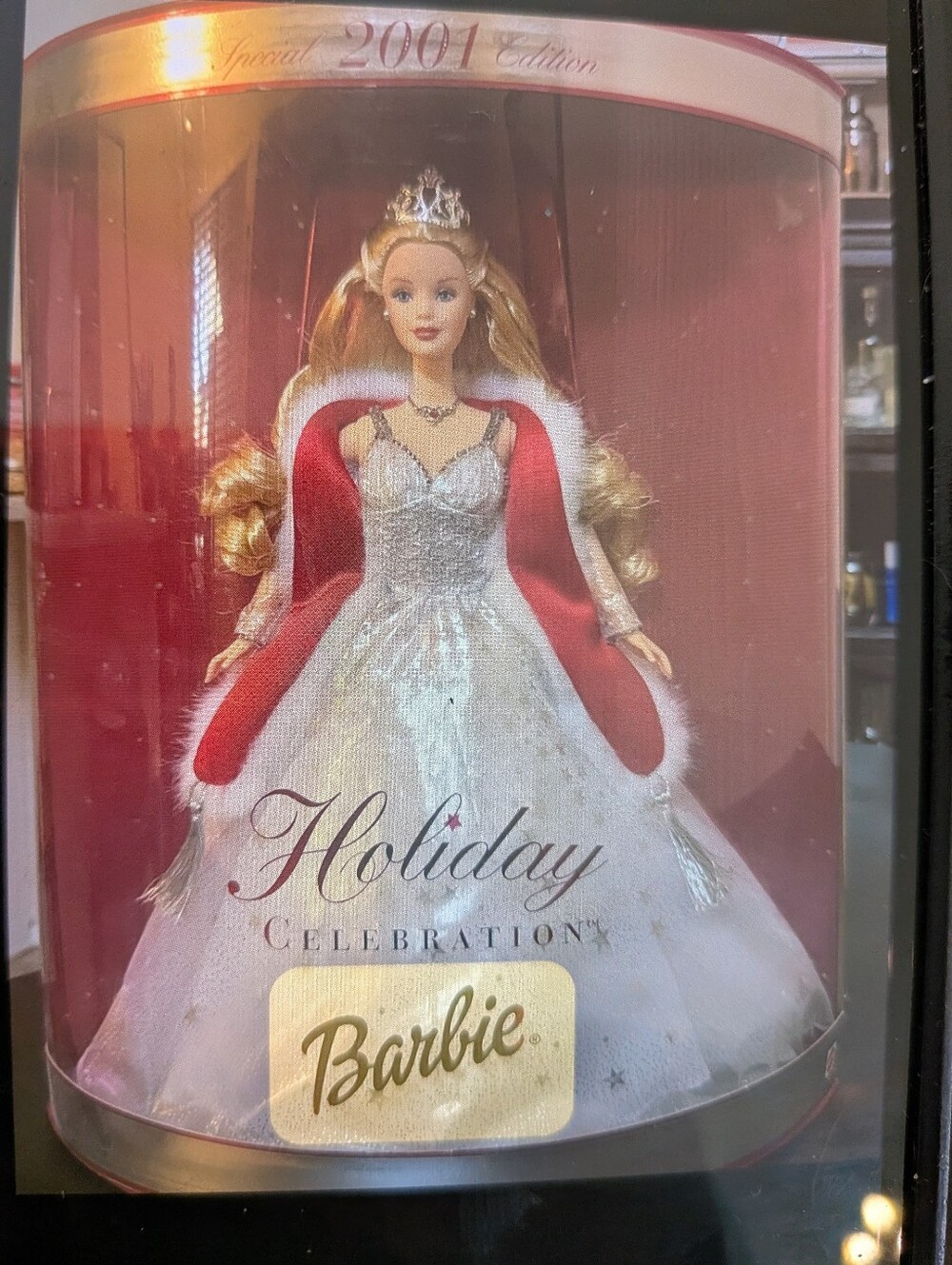 Barbie Holiday Celebration Doll in White Gown with Red Trim